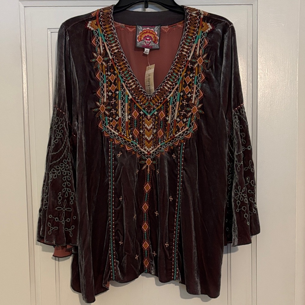 Johnny Was Chiri velvet swing top, aka Sundance Nobility Top